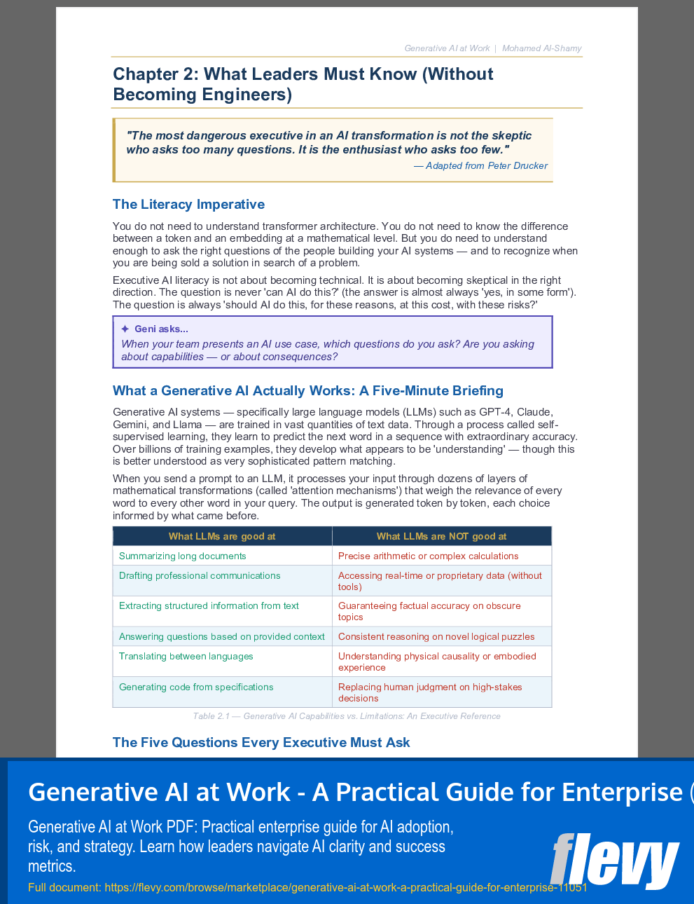 Generative AI at Work - A Practical Guide for Enterprise (28-page PDF document) Preview Image
