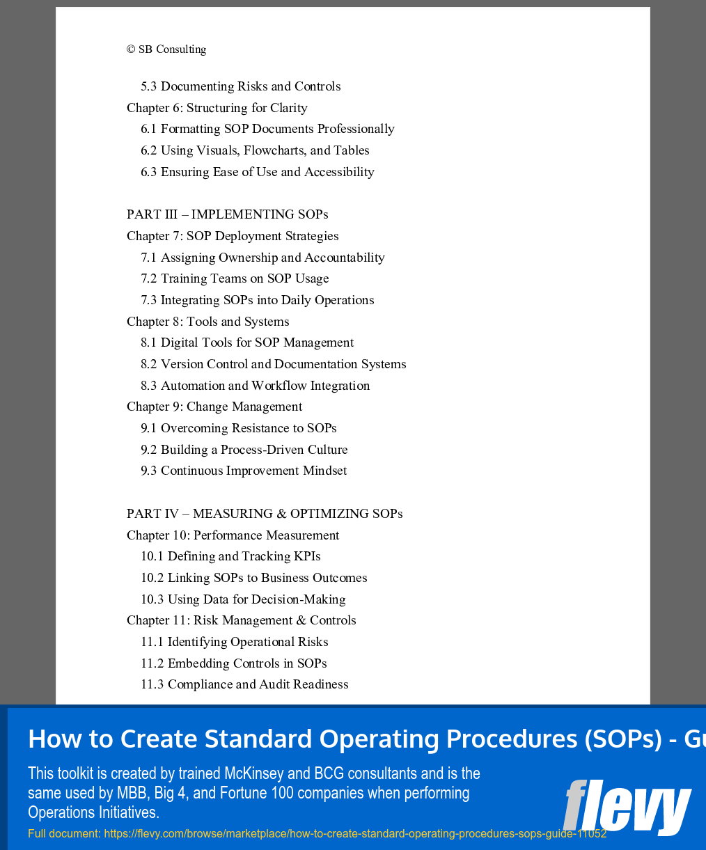 How to Create Standard Operating Procedures (SOPs) - Guide (106-page Word document) Preview Image