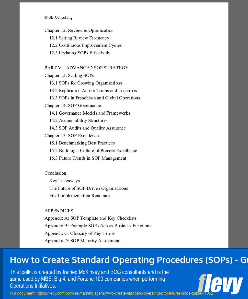 How to Create Standard Operating Procedures (SOPs) - Guide (106-page Word document) Preview Image