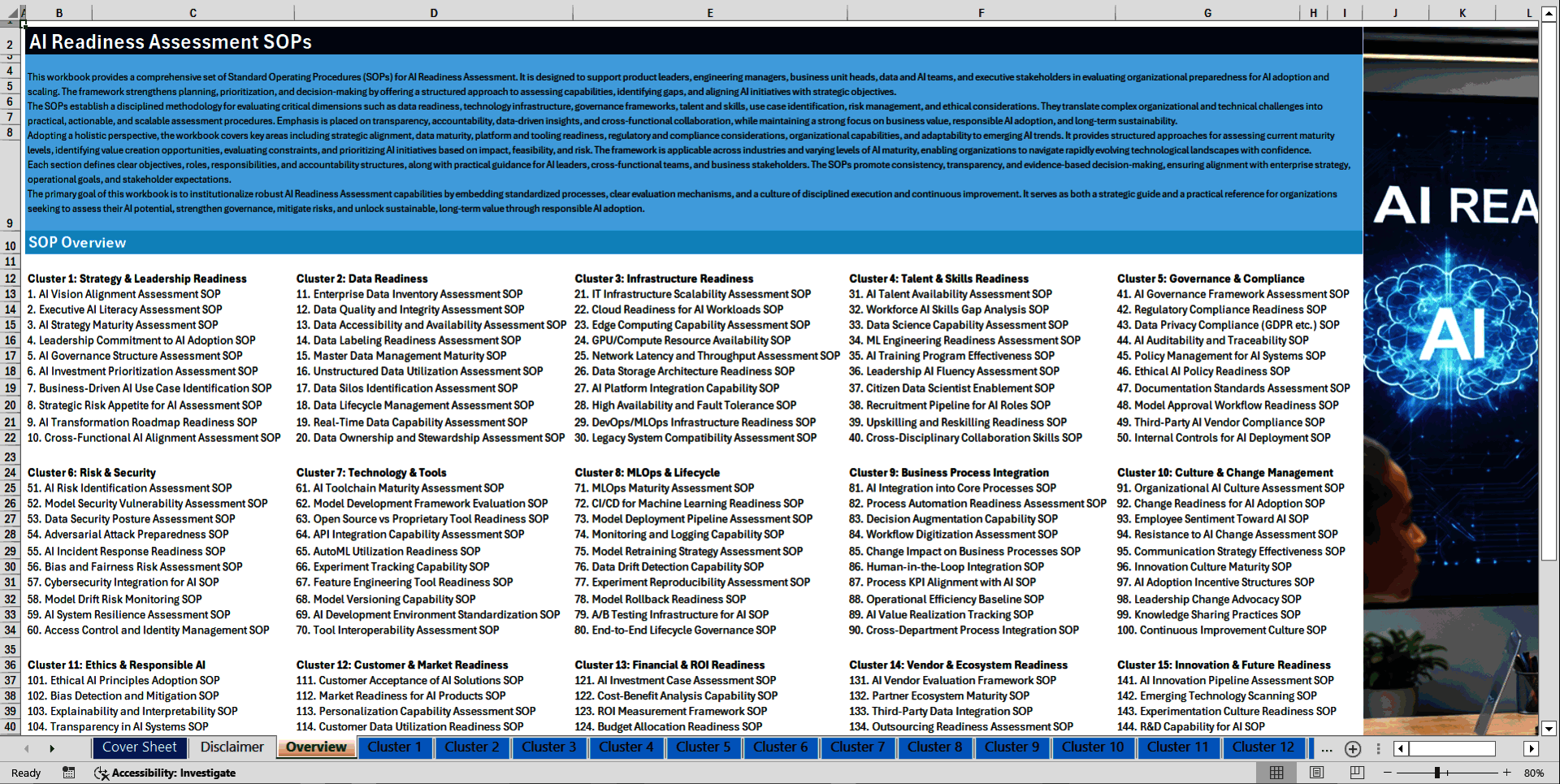 100+ AI Readiness Assessment SOPs (Excel template (XLSX)) Preview Image