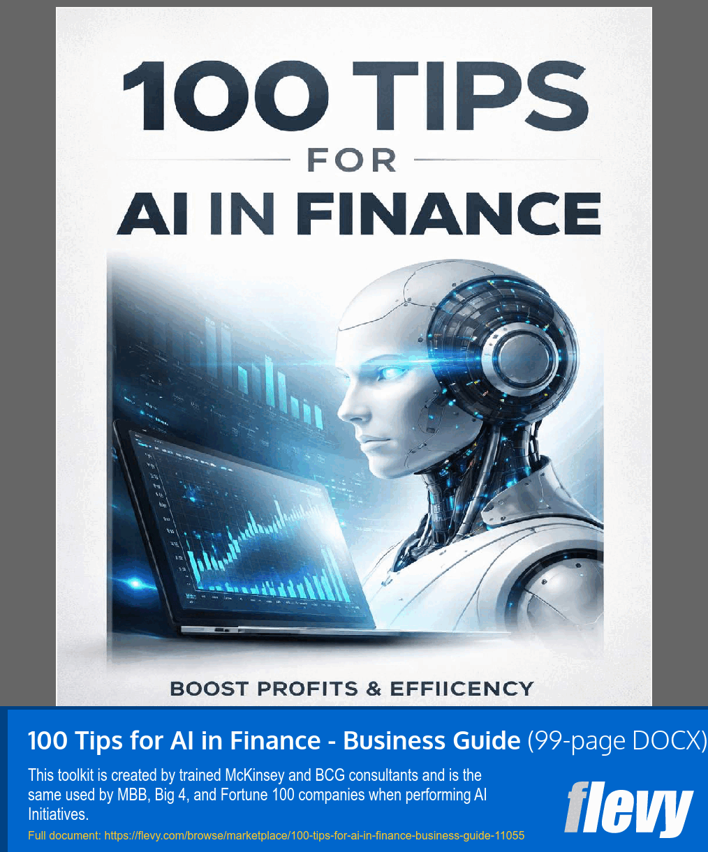100 Tips for AI in Finance - Business Guide (99-page Word document) Preview Image