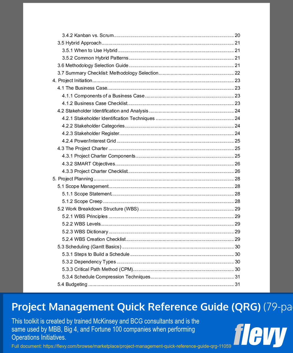 Project Management Quick Reference Guide (QRG) (79-page Word document) Preview Image