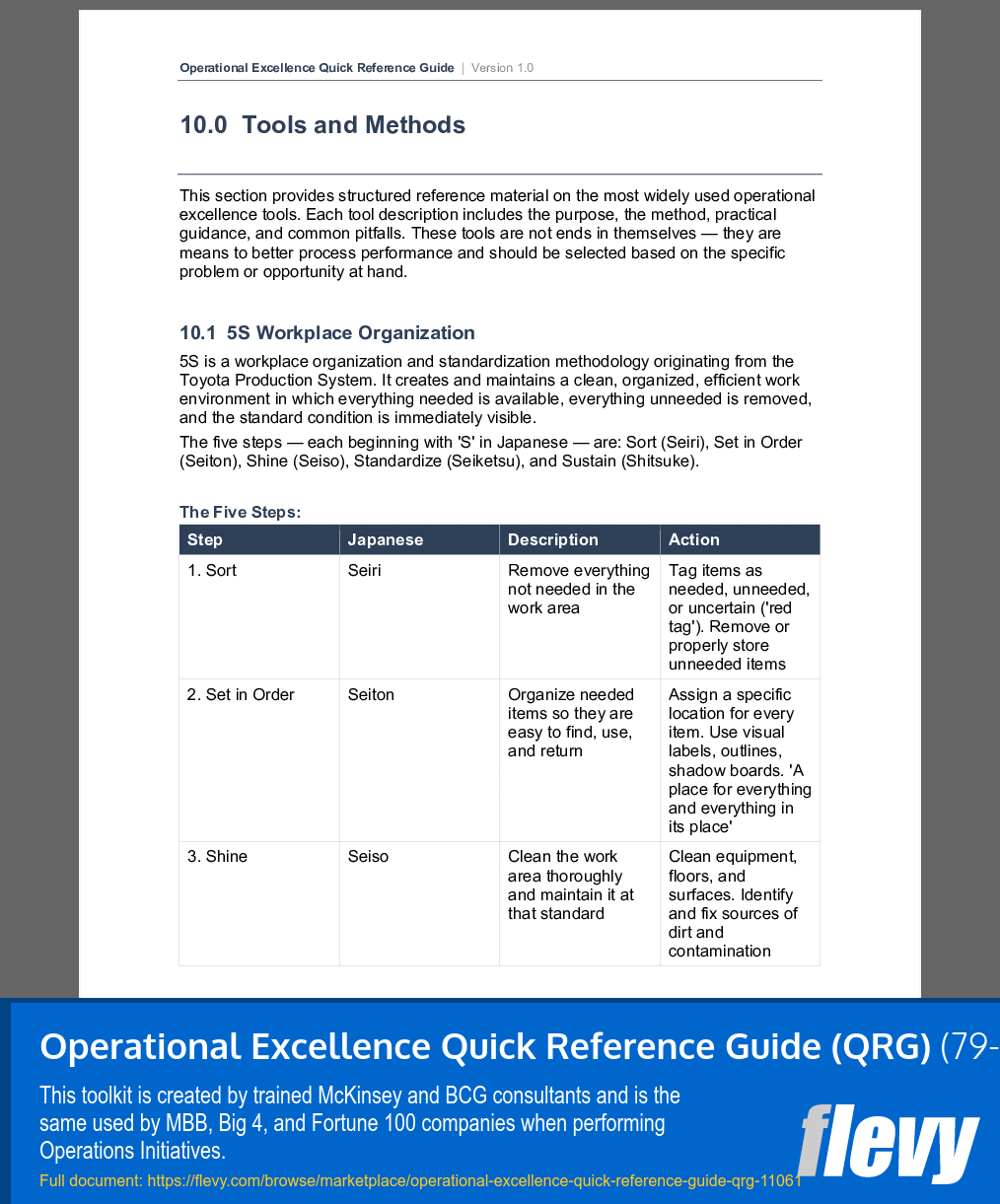 Operational Excellence Quick Reference Guide (QRG) (79-page Word document) Preview Image