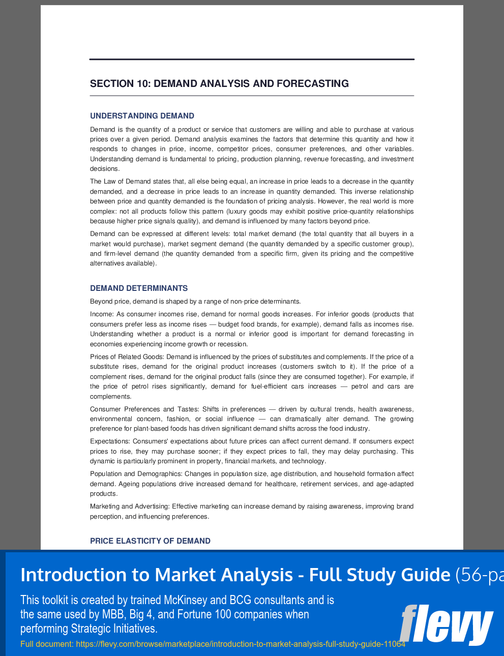 Introduction to Market Analysis - Full Study Guide (56-page PDF document) Preview Image