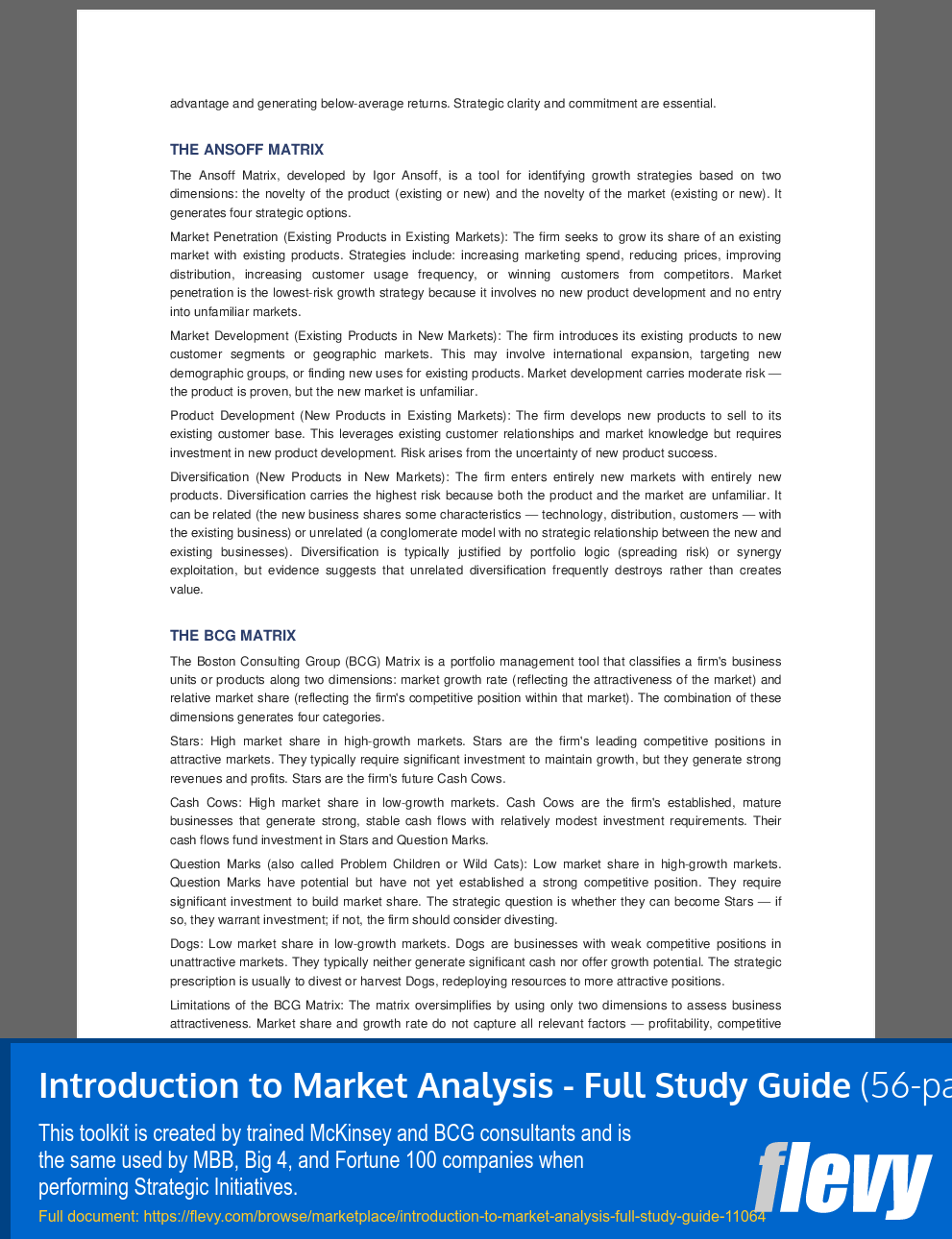 Introduction to Market Analysis - Full Study Guide (56-page PDF document) Preview Image