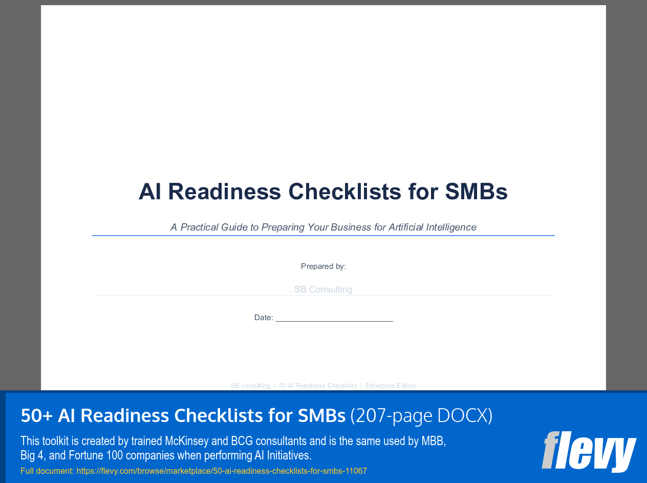 50+ AI Readiness Checklists for SMBs (207-page Word document) Preview Image