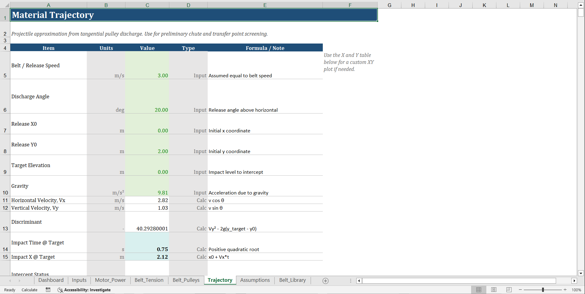 Conveyor Engineering Calculator (Excel template (XLSX)) Preview Image