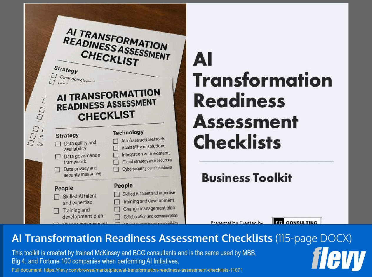 AI Transformation Readiness Assessment Checklists (115-page Word document) Preview Image