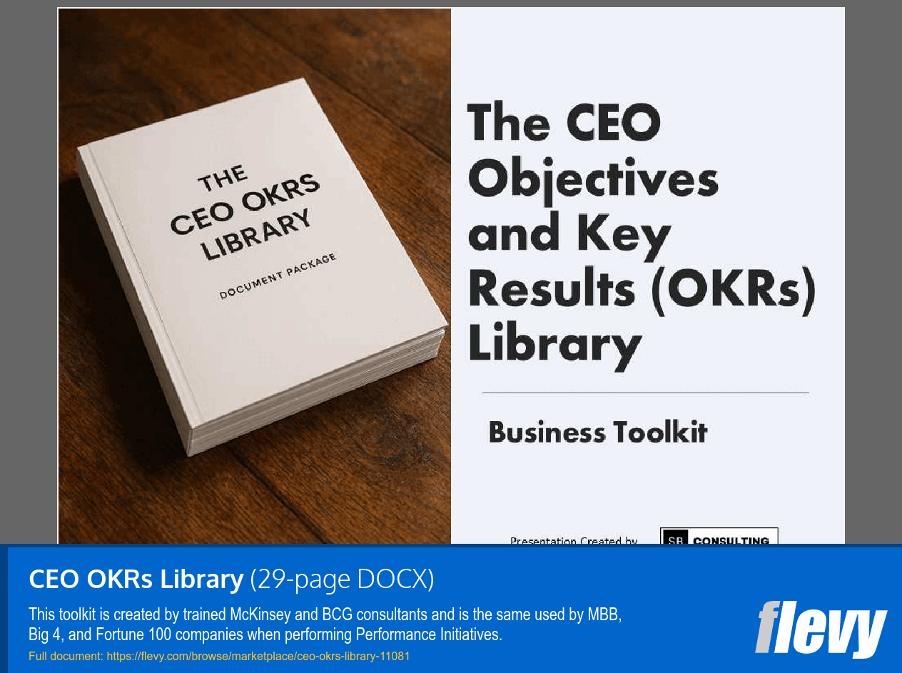 CEO OKRs Library (29-page Word document) Preview Image