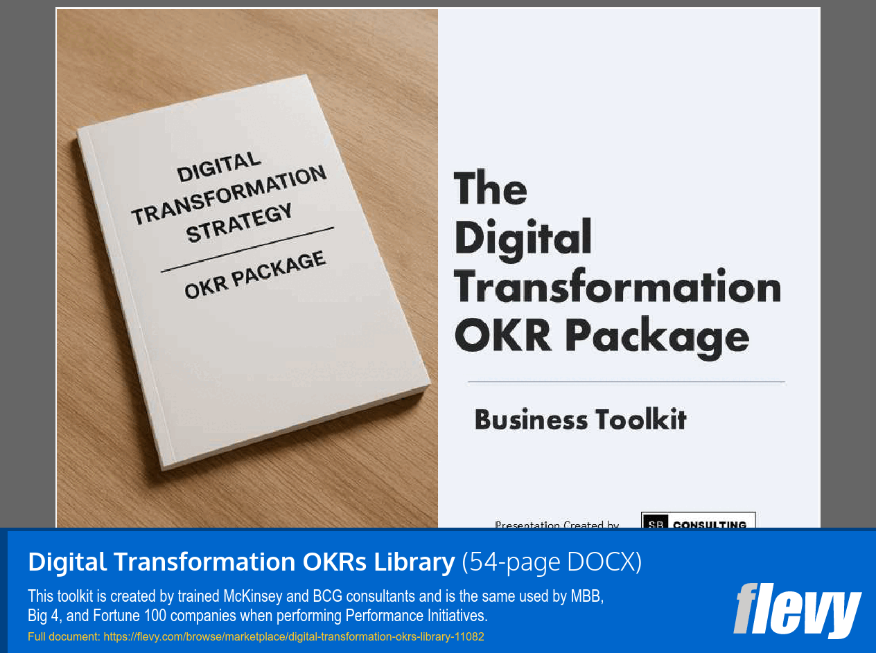 Digital Transformation OKRs Library (54-page Word document) Preview Image