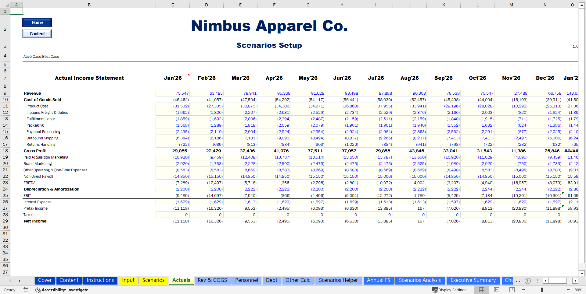 E-Commerce Financial financial Model (Excel template (XLSX)) Preview Image