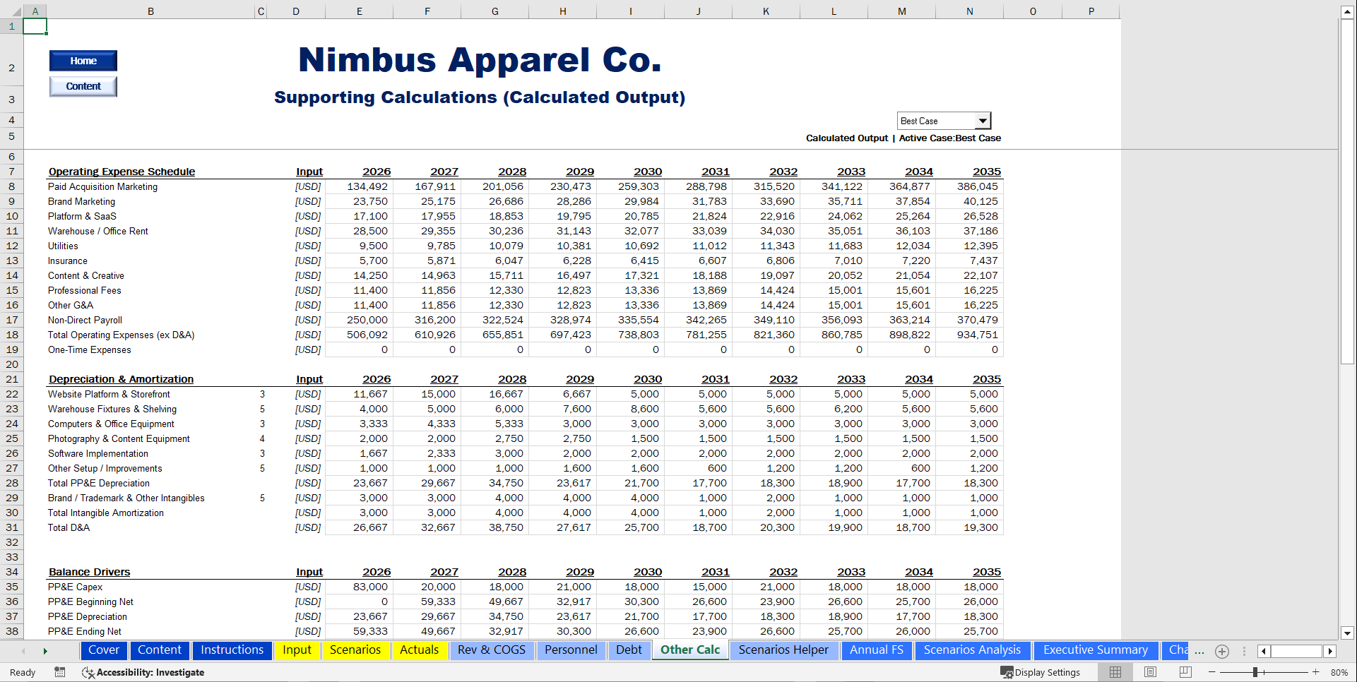 E-Commerce Financial financial Model (Excel template (XLSX)) Preview Image