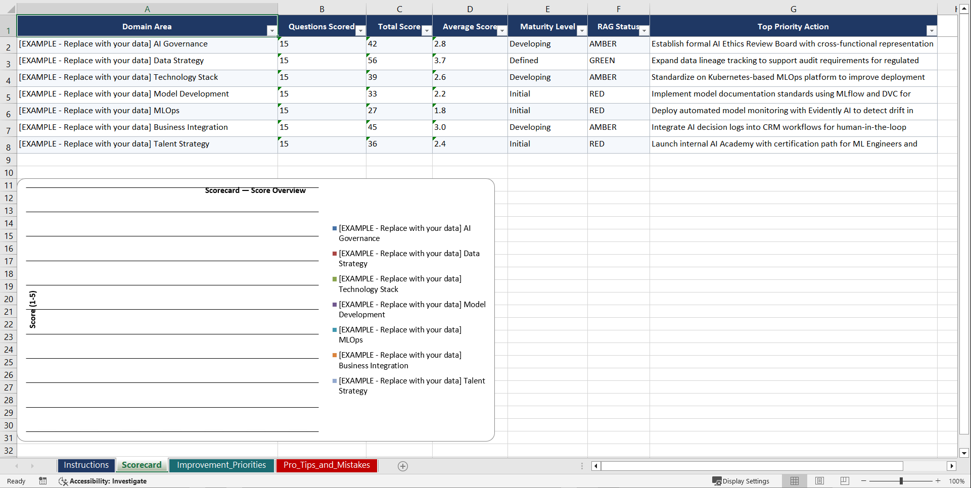 AI Operating Model Design Playbook (Excel template (XLSX)) Preview Image
