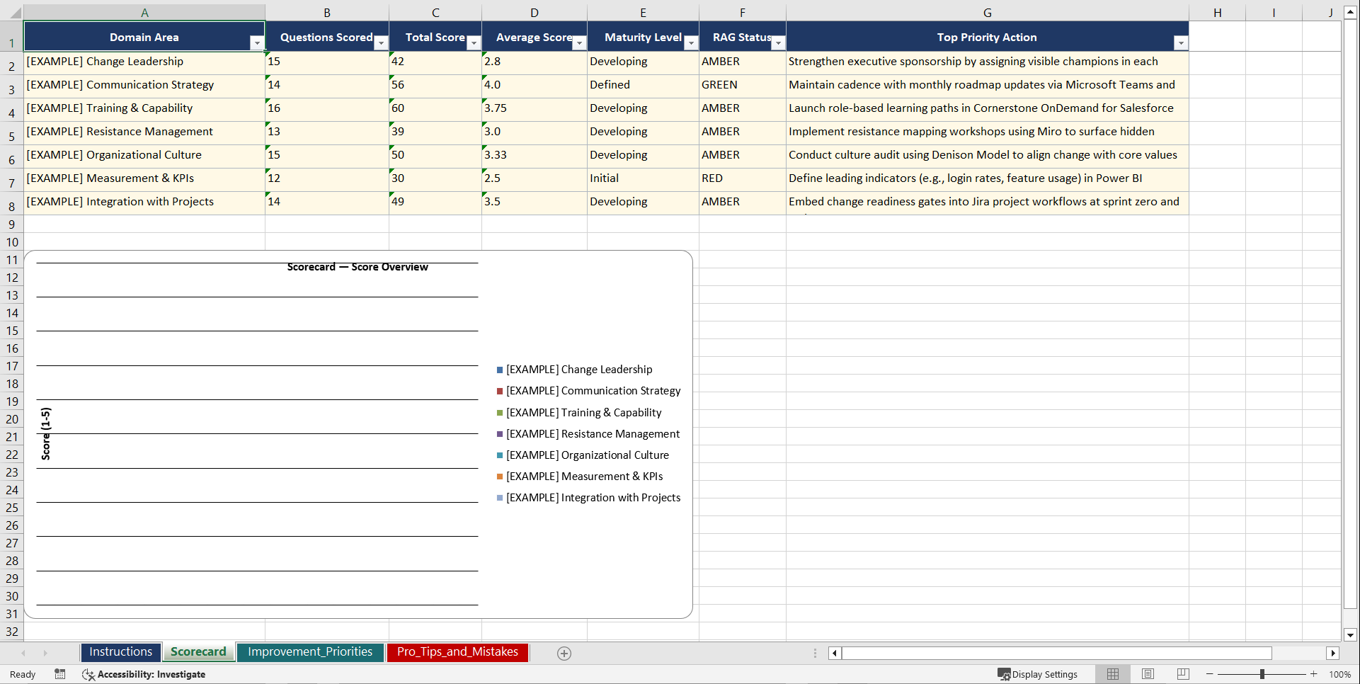 Change Management for Technology Adoption Playbook (Excel template (XLSX)) Preview Image
