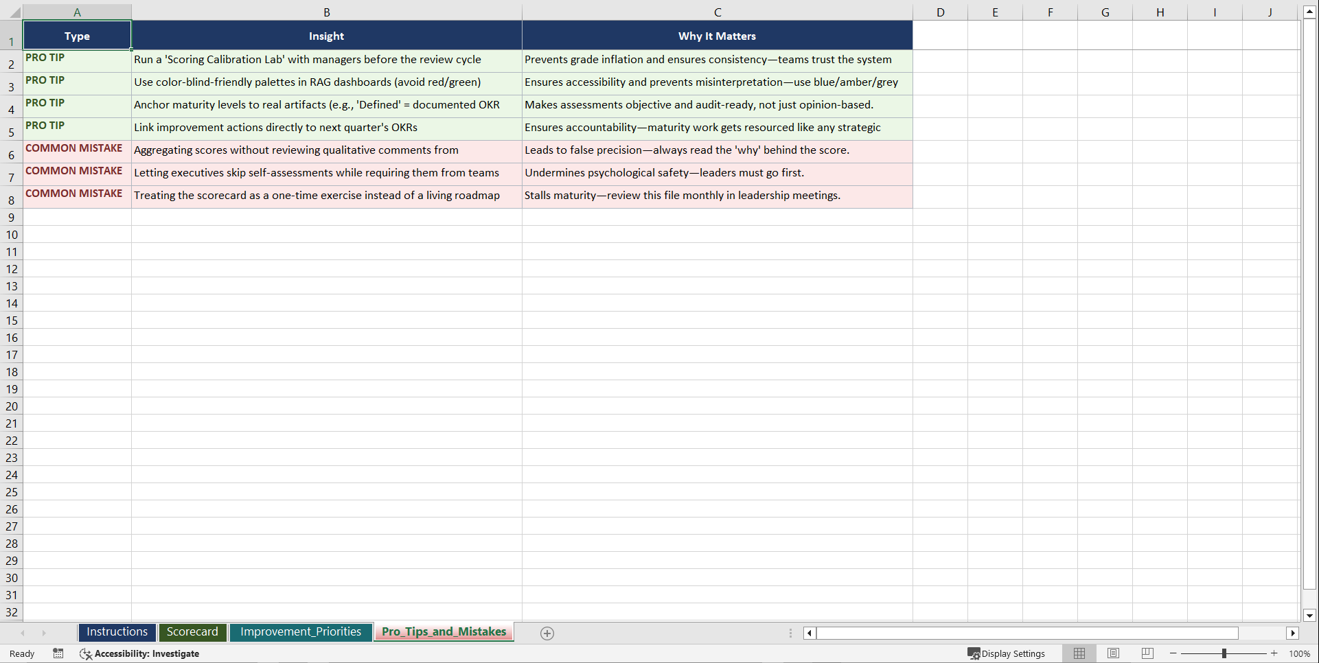 OKR Implementation and Performance Management Playbook (Excel template (XLSX)) Preview Image