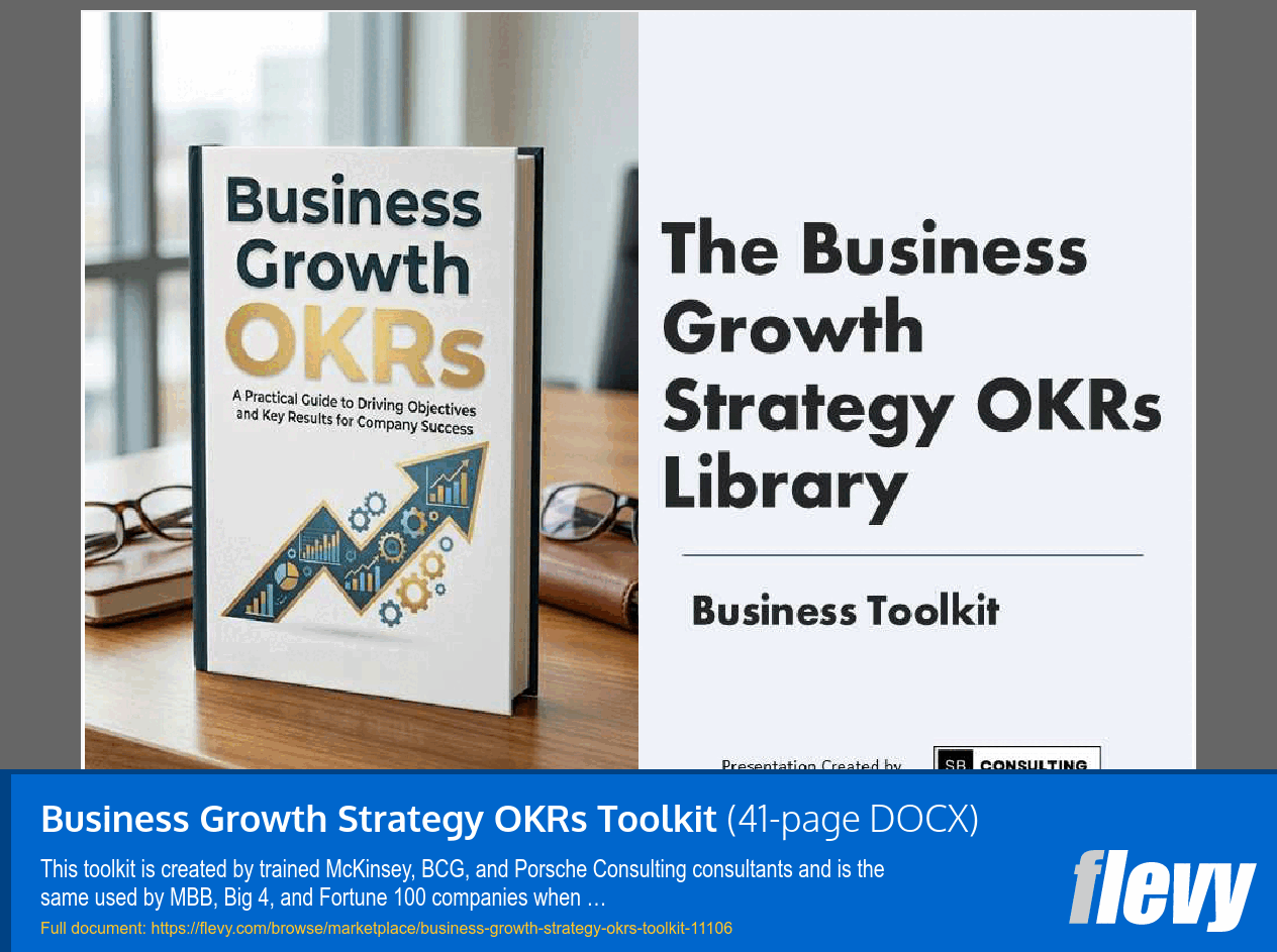 Business Growth Strategy OKRs Toolkit (41-page Word document) Preview Image