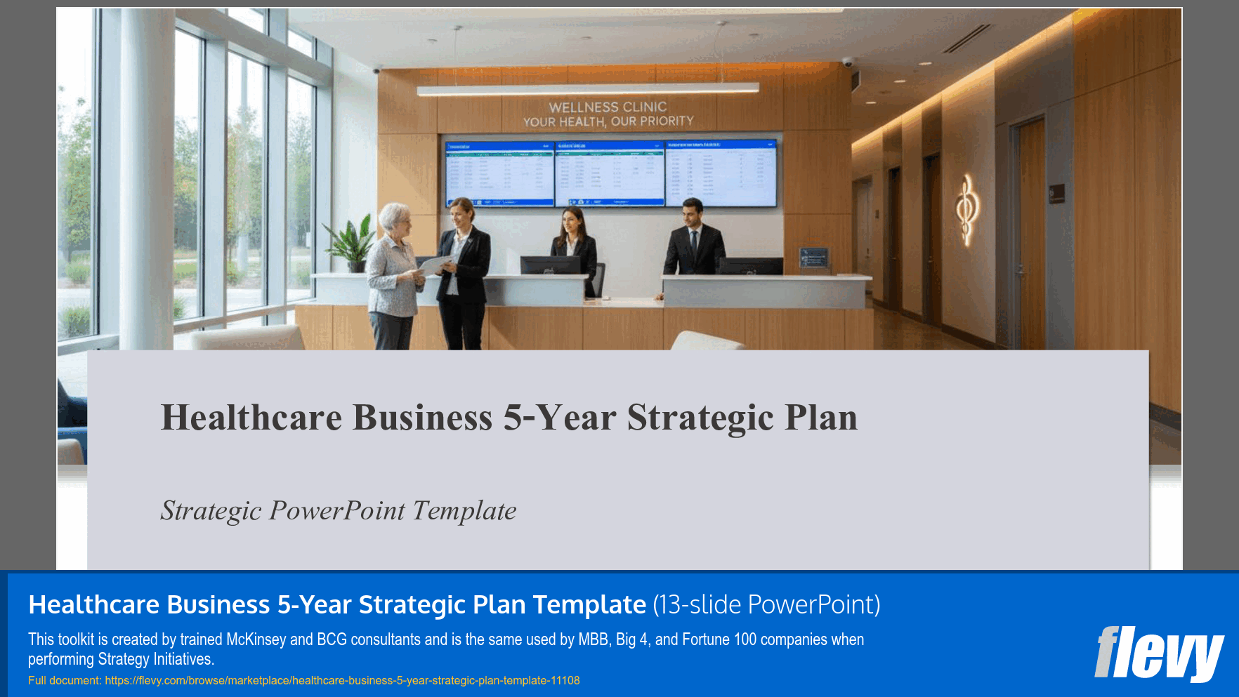 Healthcare Business 5-Year Strategic Plan Template (13-slide PPT PowerPoint presentation slide deck (PPTX)) Preview Image