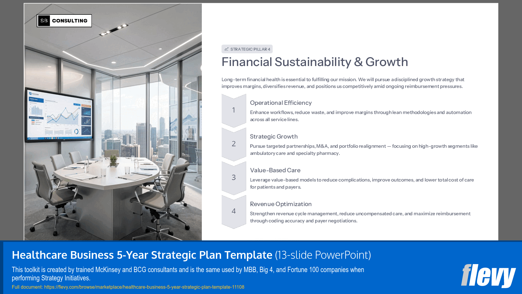 Healthcare Business 5-Year Strategic Plan Template (13-slide PPT PowerPoint presentation slide deck (PPTX)) Preview Image