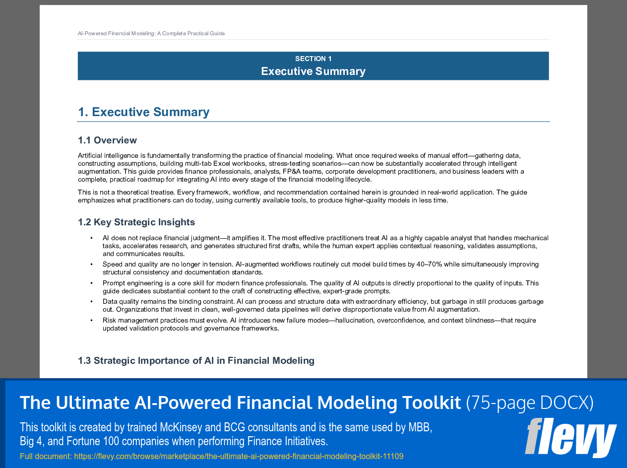 Ultimate AI-Powered Financial Modeling Toolkit (75-page Word document) Preview Image