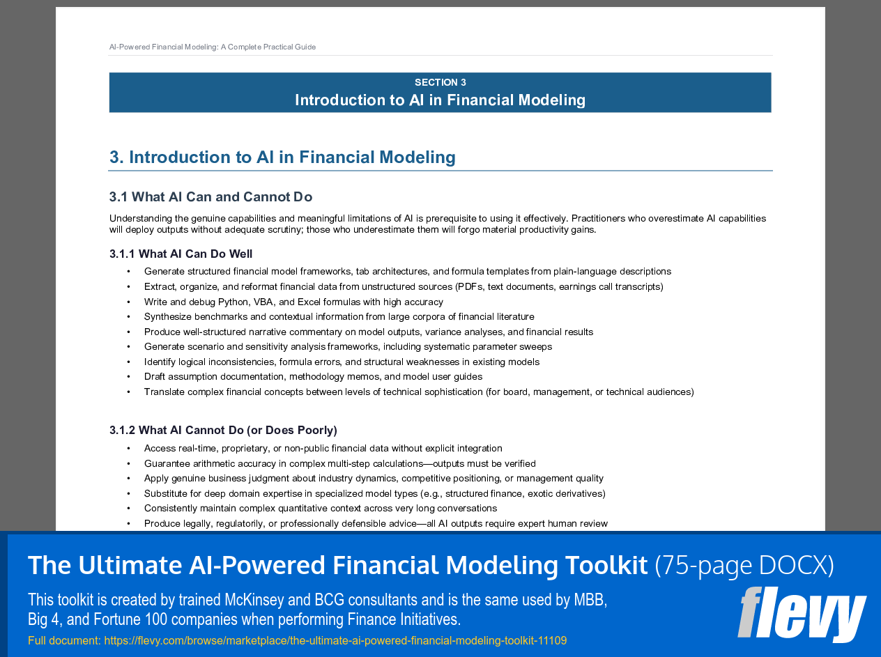Ultimate AI-Powered Financial Modeling Toolkit (75-page Word document) Preview Image