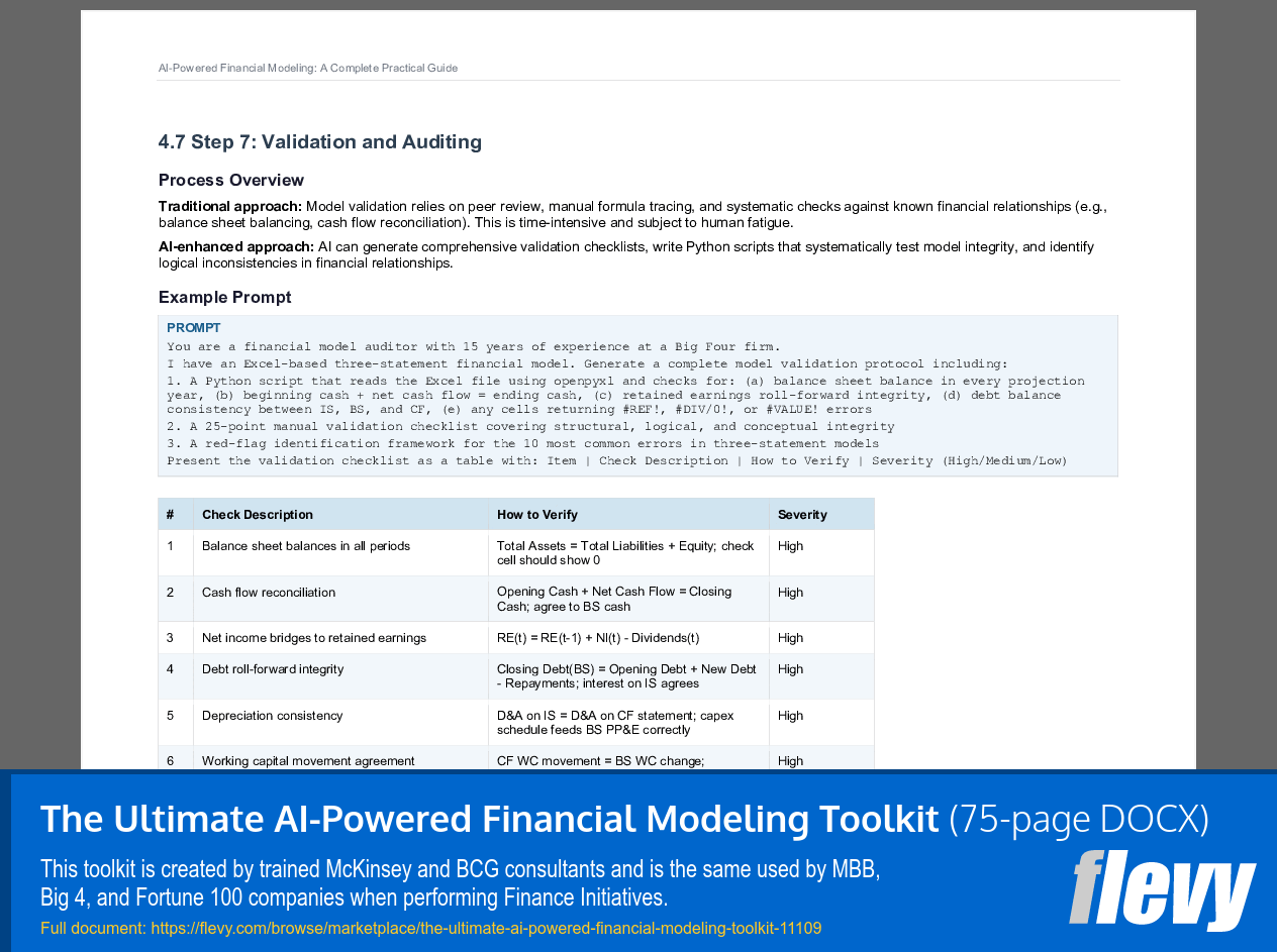 Ultimate AI-Powered Financial Modeling Toolkit (75-page Word document) Preview Image