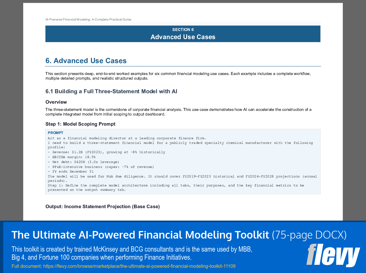 Ultimate AI-Powered Financial Modeling Toolkit (75-page Word document) Preview Image