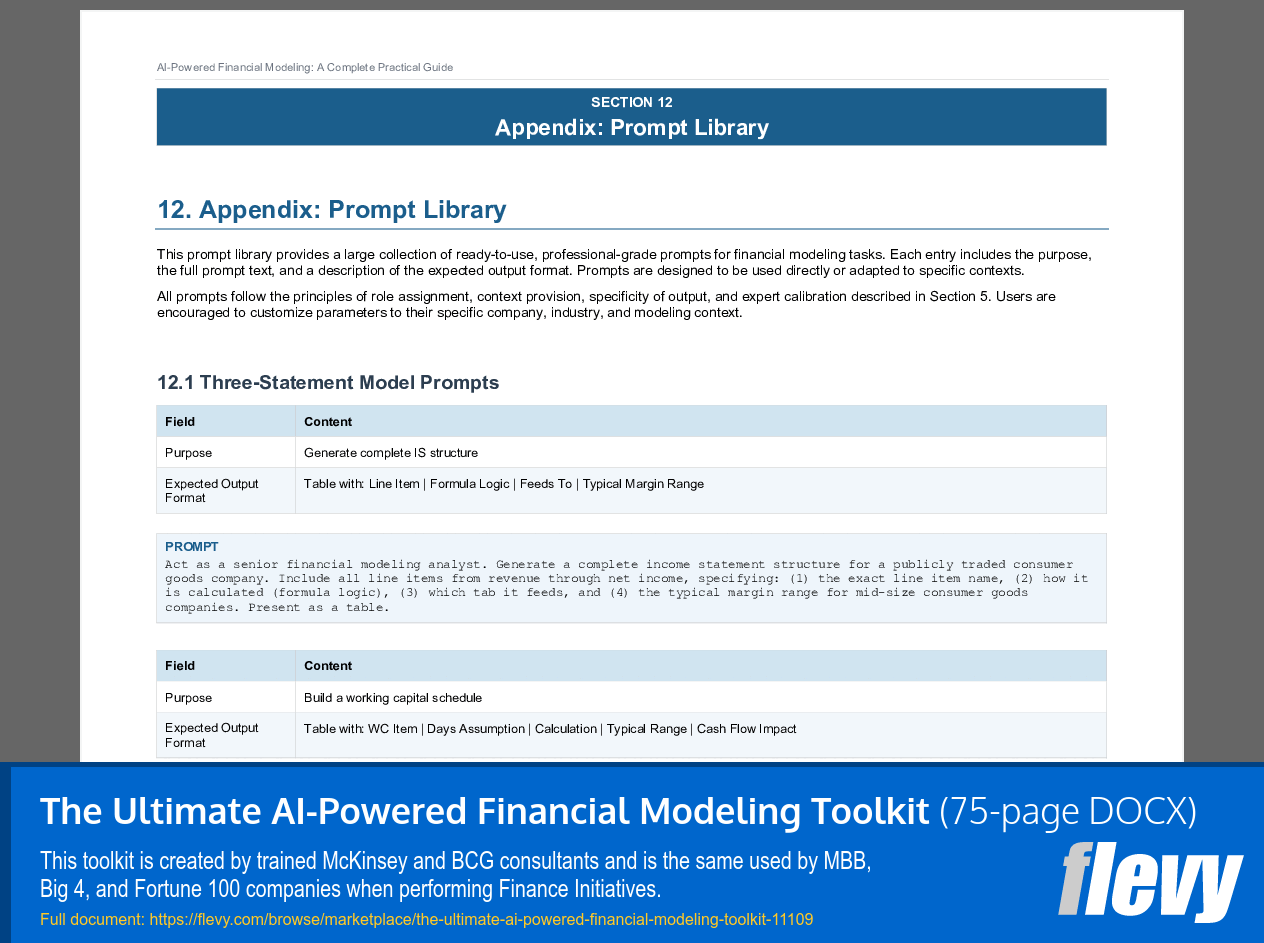 Ultimate AI-Powered Financial Modeling Toolkit (75-page Word document) Preview Image