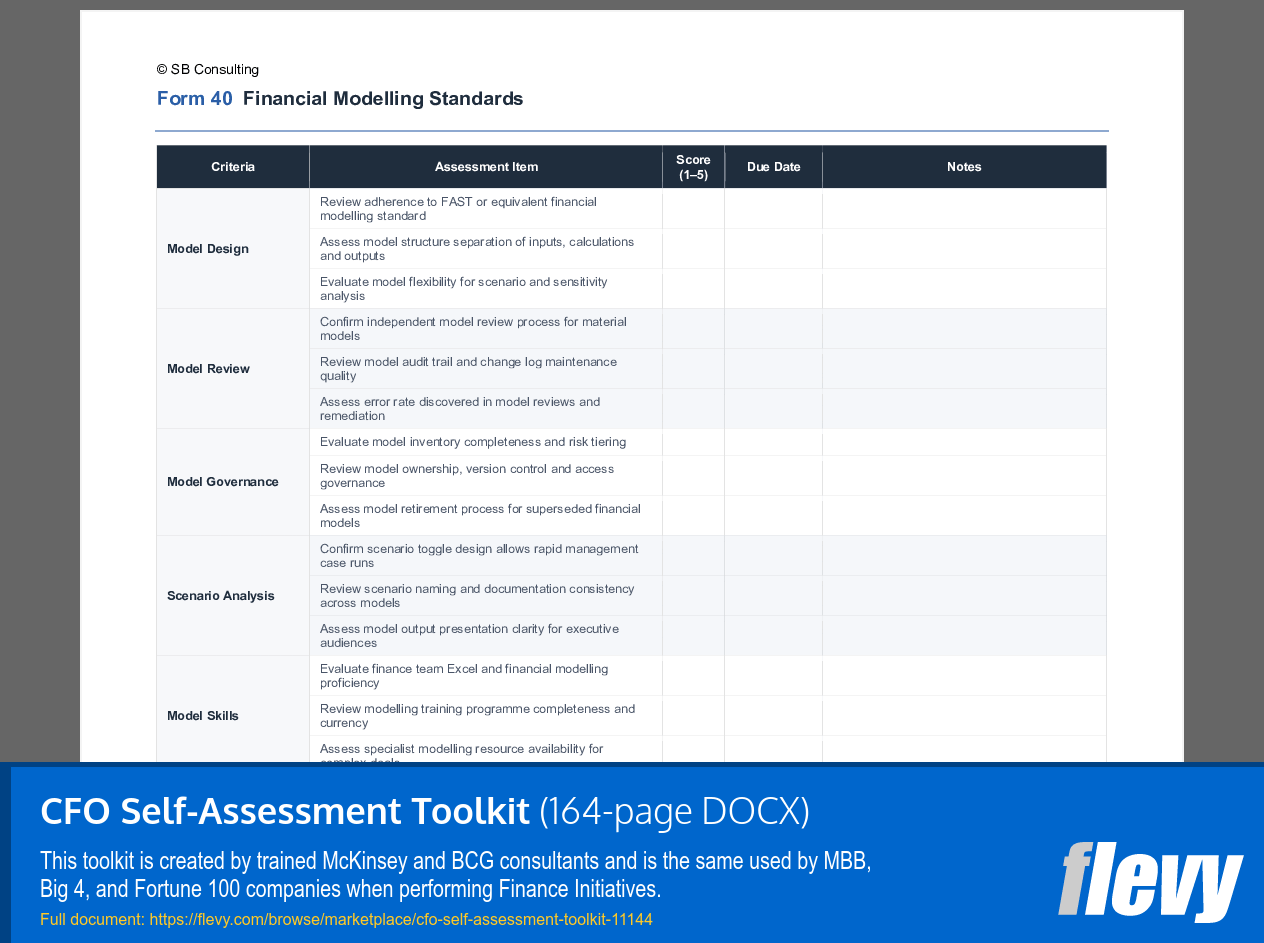 CFO Self-Assessment Toolkit (164-page Word document) Preview Image
