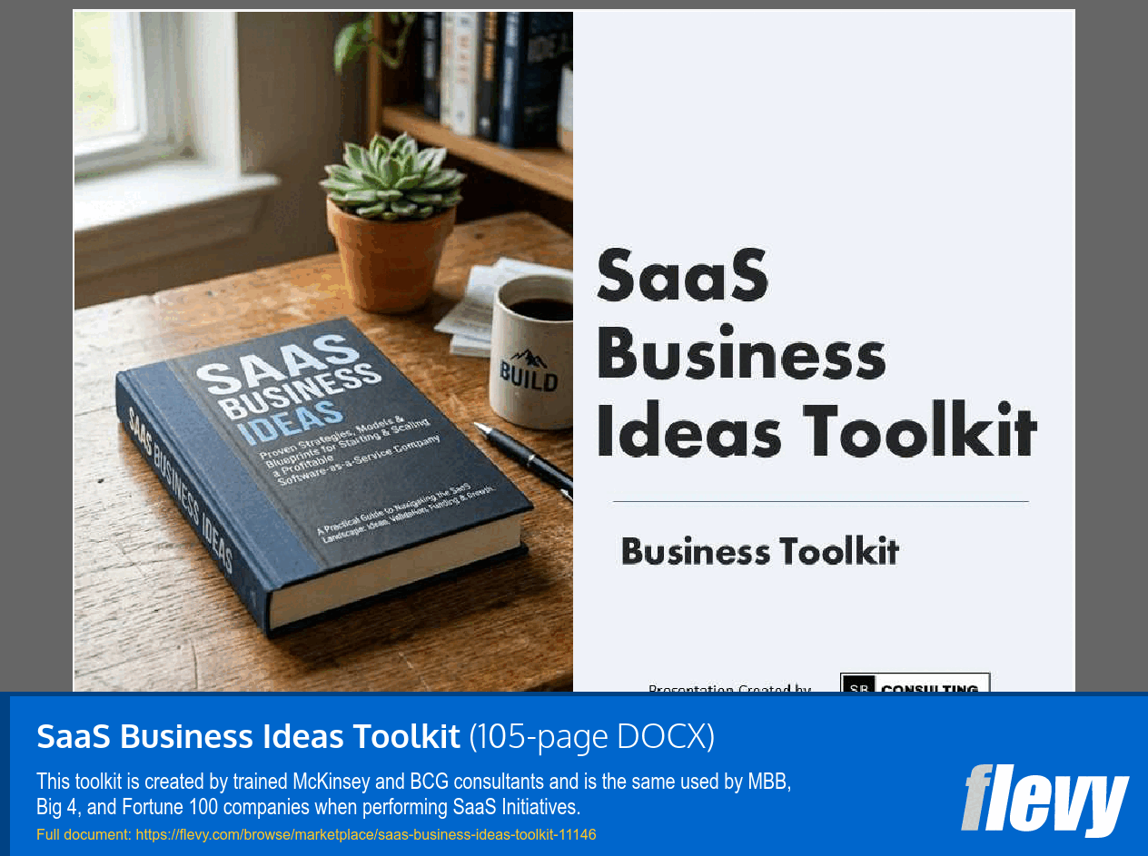 SaaS Business Ideas Toolkit (105-page Word document) Preview Image