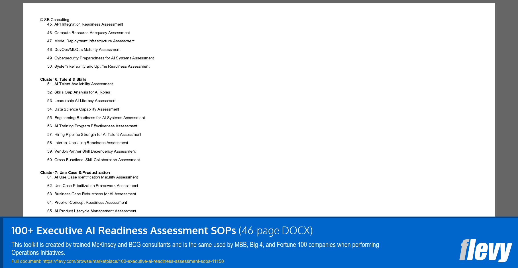 100+ Executive AI Readiness Assessment SOPs (46-page Word document) Preview Image