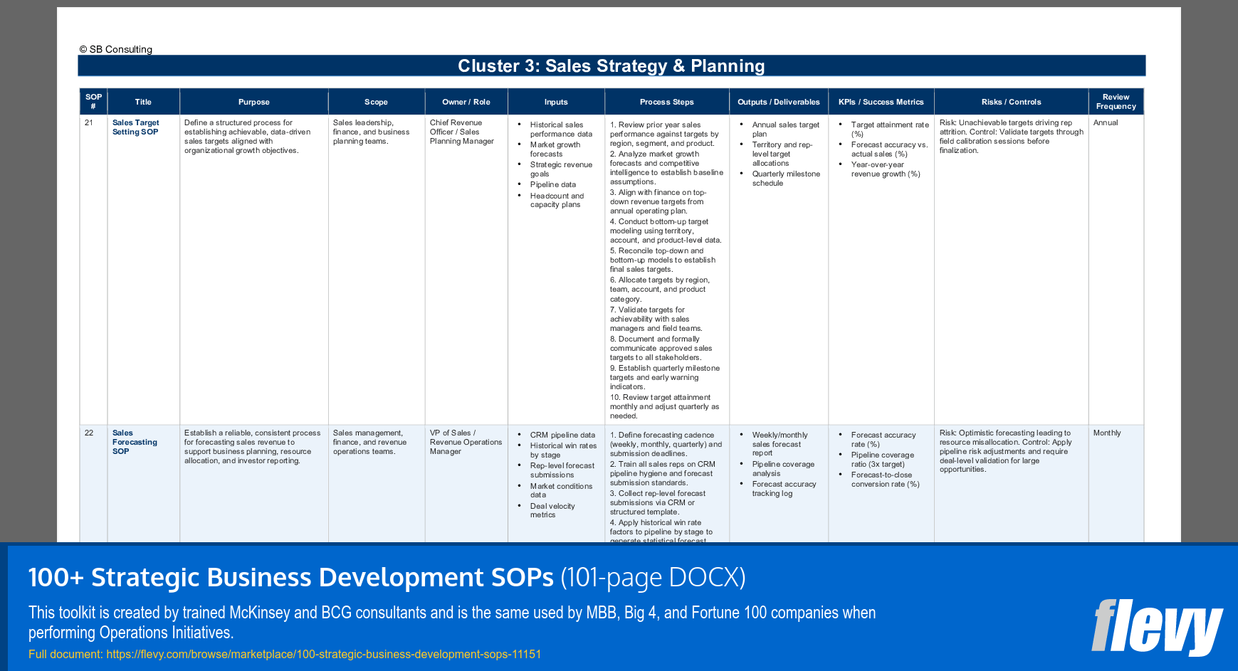 100+ Strategic Business Development SOPs (101-page Word document) Preview Image