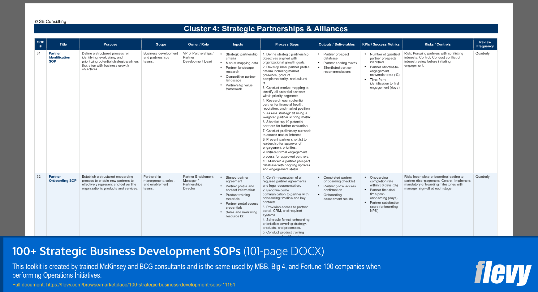 100+ Strategic Business Development SOPs (101-page Word document) Preview Image