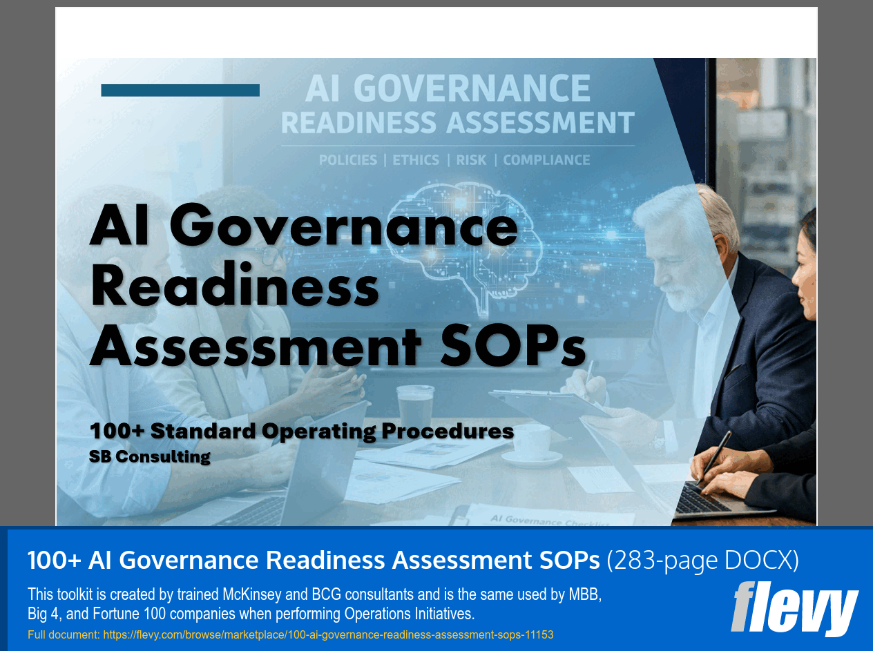 100+ AI Governance Readiness Assessment SOPs (283-page Word document) Preview Image