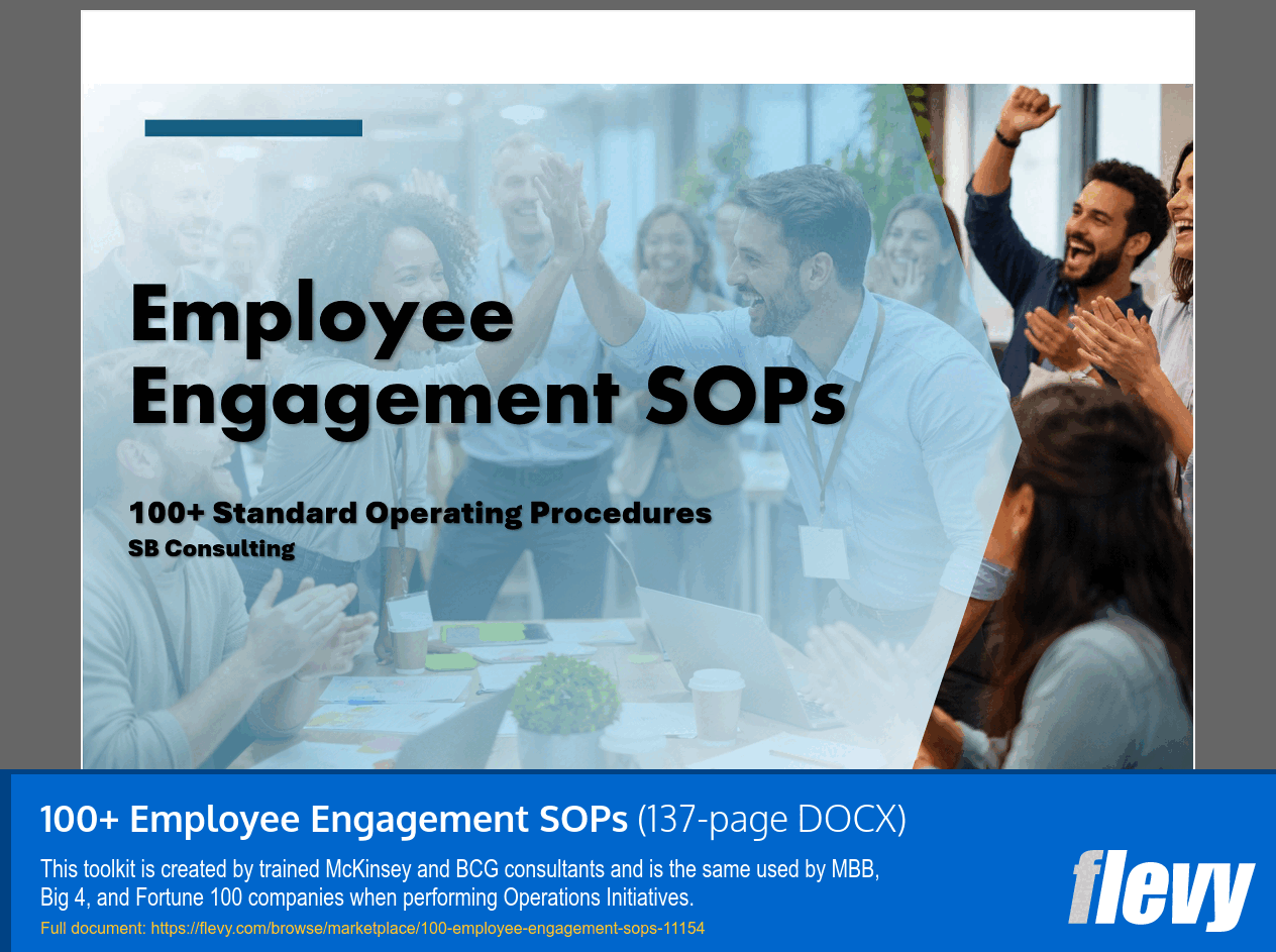 100+ Employee Engagement SOPs (137-page Word document) Preview Image