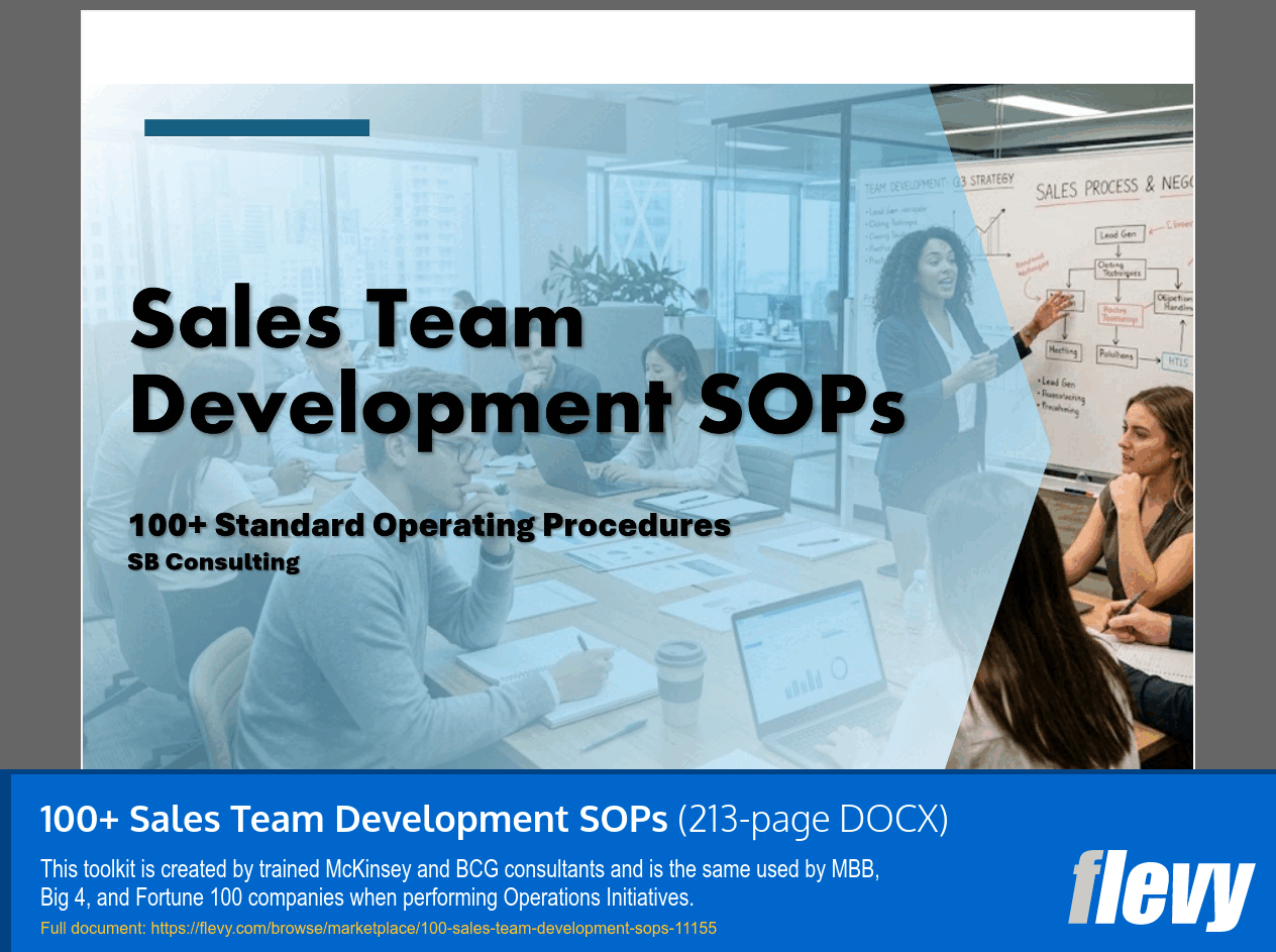 100+ Sales Team Development SOPs (213-page Word document) Preview Image
