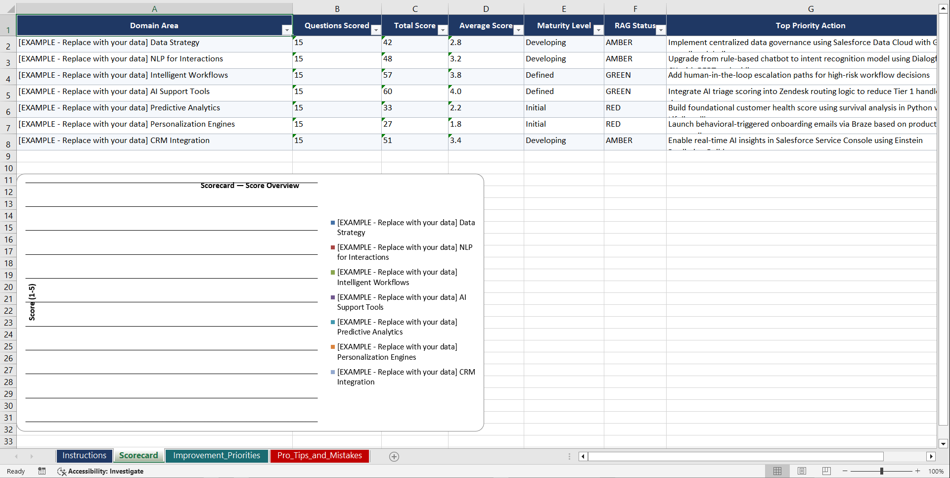 AI for Customer Success Intelligent Workflows Playbook (Excel template (XLSX)) Preview Image
