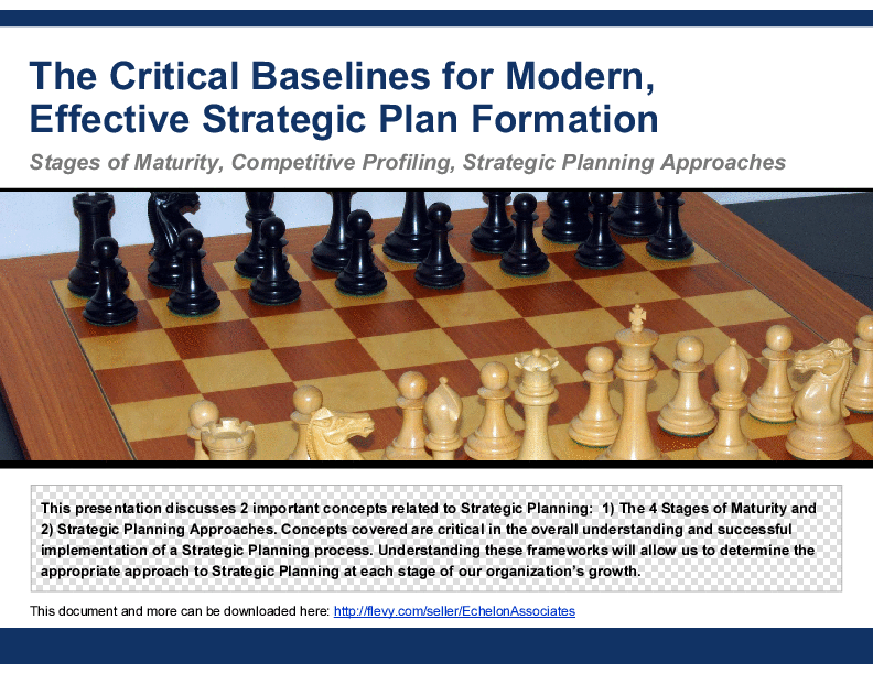 Critical Baselines for Effective Strategic Planning