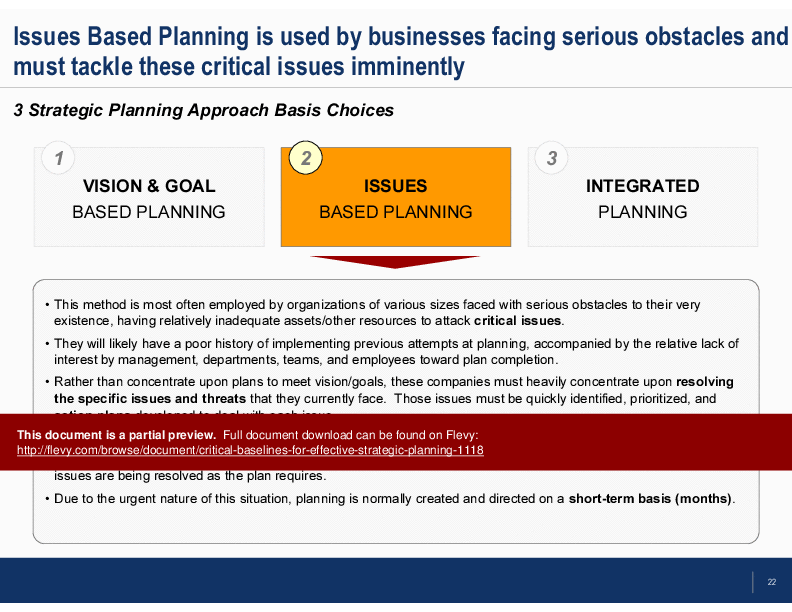 Critical Baselines for Effective Strategic Planning (29-slide PowerPoint presentation (PPT)) Preview Image