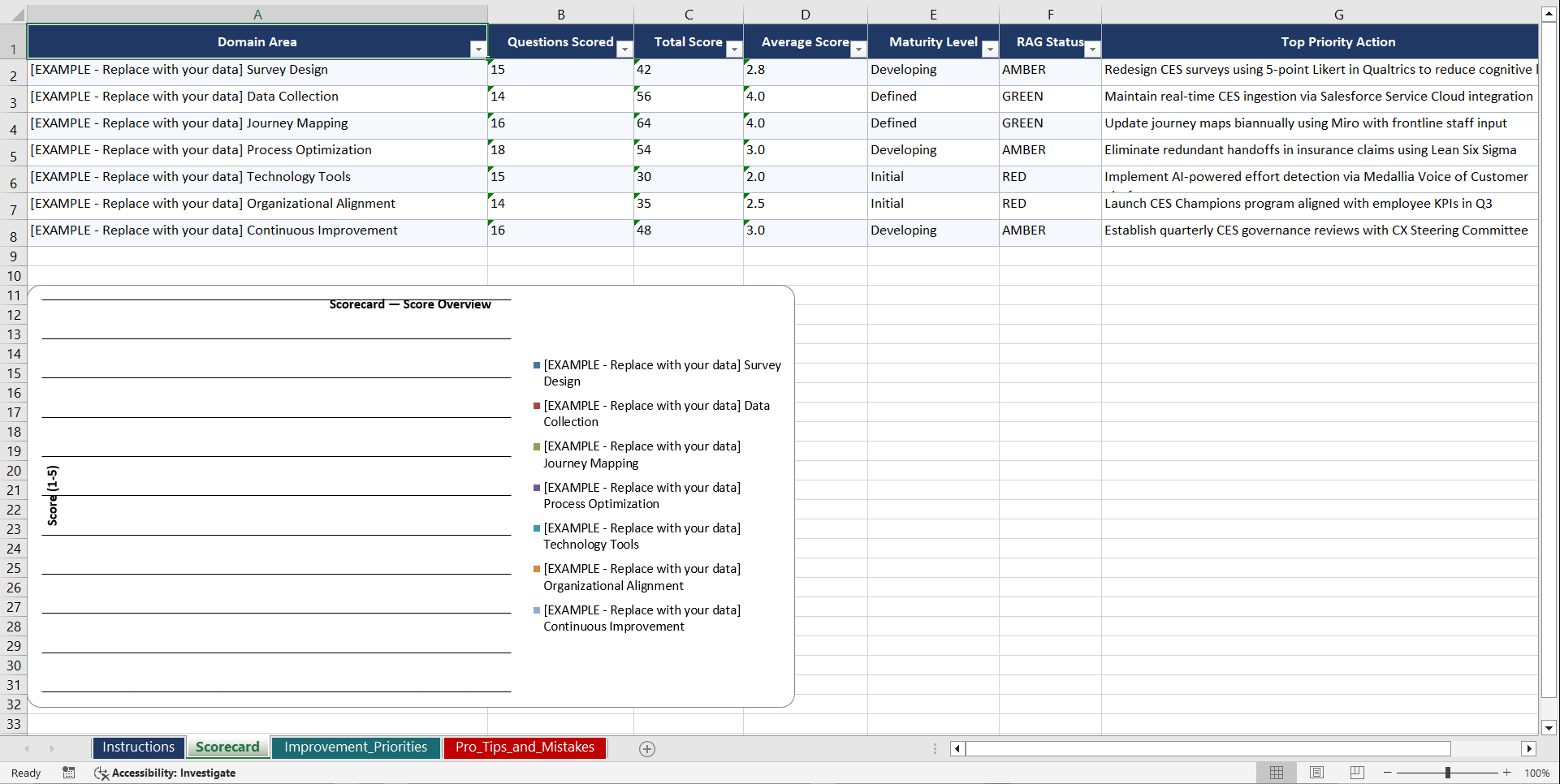Customer Effort Score Optimization Playbook (Excel template (XLSX)) Preview Image