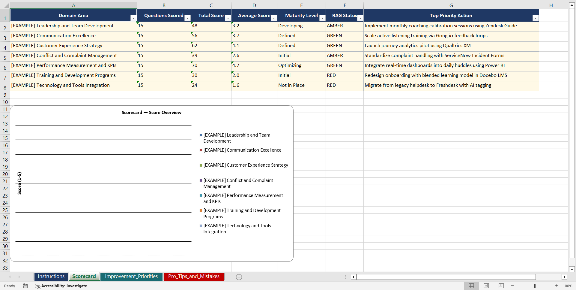 Customer Service for Managers Playbook (Excel template (XLSX)) Preview Image