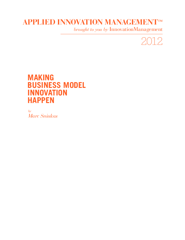 How to Make Business Model Innovation Happen (28-page PDF document) Preview Image