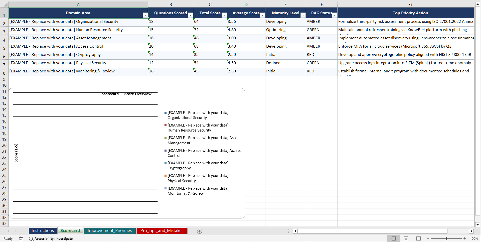 ISO 27001 Information Security Management Playbook (Excel template (XLSX)) Preview Image
