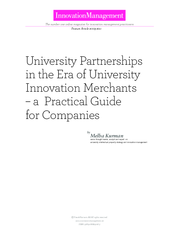 The Benefits of Partnering with US Universities in the Era of Open Innovation (17-page PDF document) Preview Image