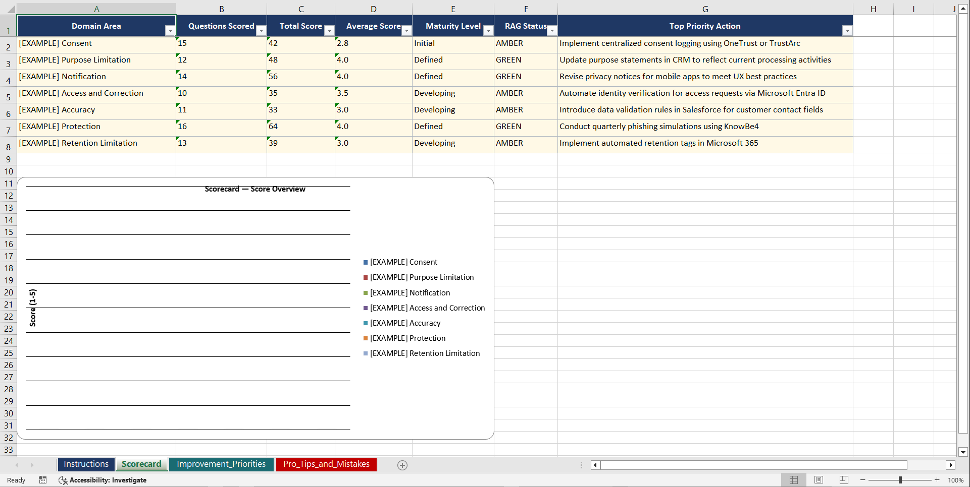 PDPA Singapore Personal Data Protection Playbook (Excel template (XLSX)) Preview Image