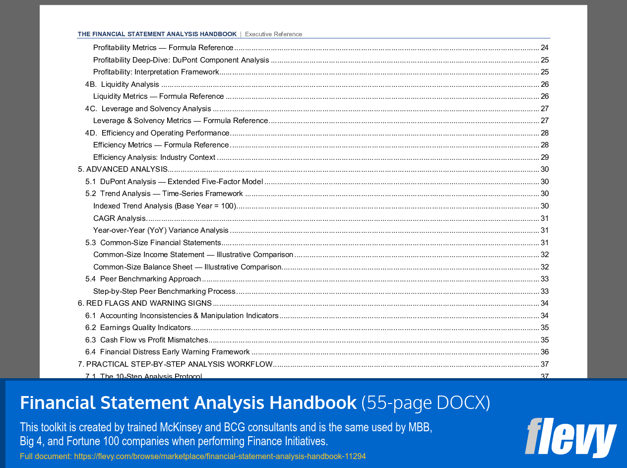 Financial Statement Analysis Handbook (55-page Word document) Preview Image