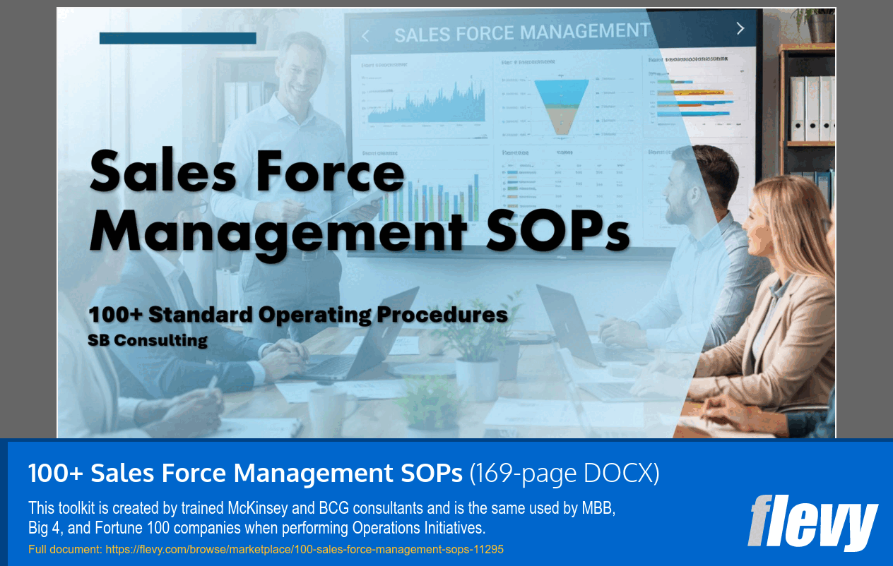 100+ Sales Force Management SOPs (169-page Word document) Preview Image