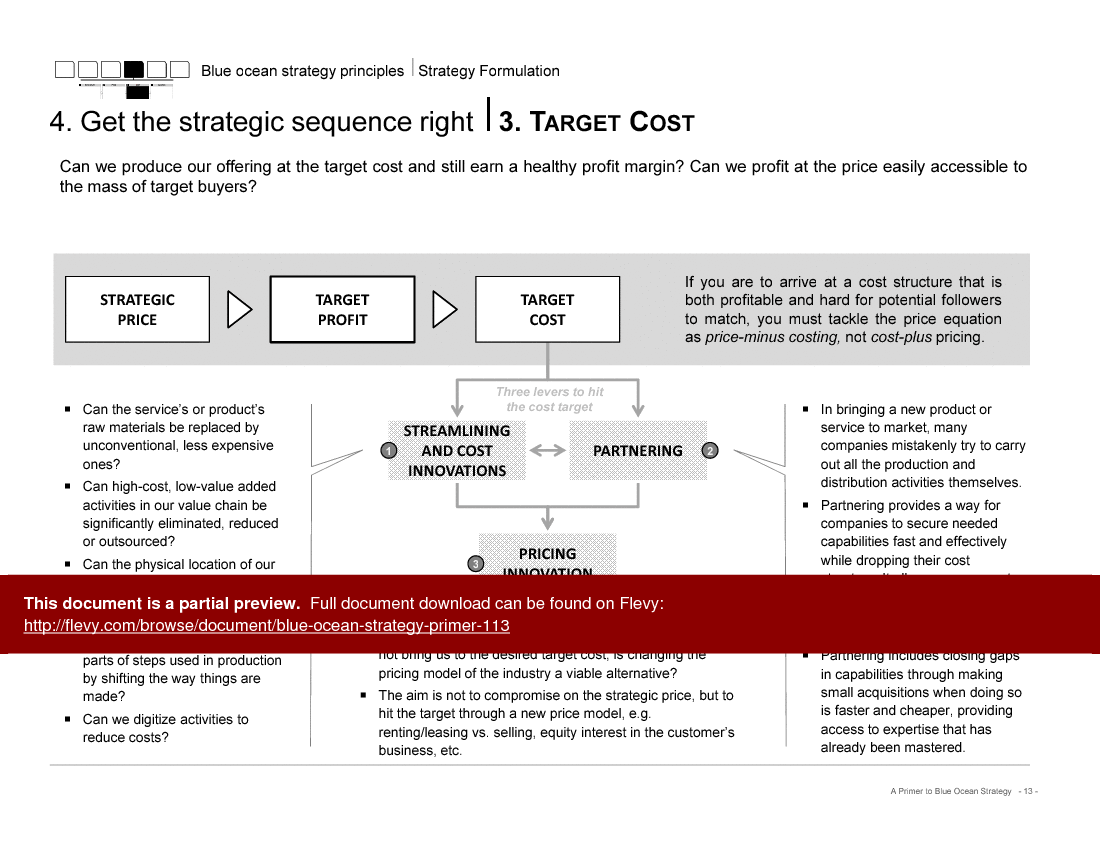 Blue Ocean Strategy Primer (18-slide PowerPoint presentation (PPTX)) Preview Image