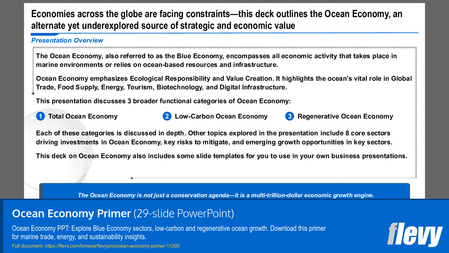 Ocean Economy Primer (29-slide PPT PowerPoint presentation slide deck (PPTX)) Preview Image