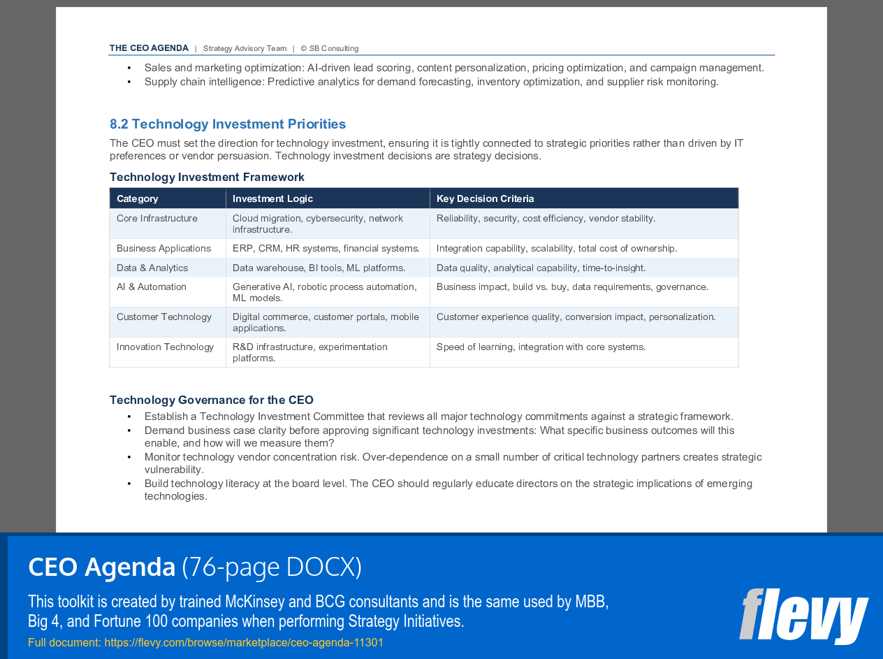 CEO Agenda (76-page Word document) Preview Image