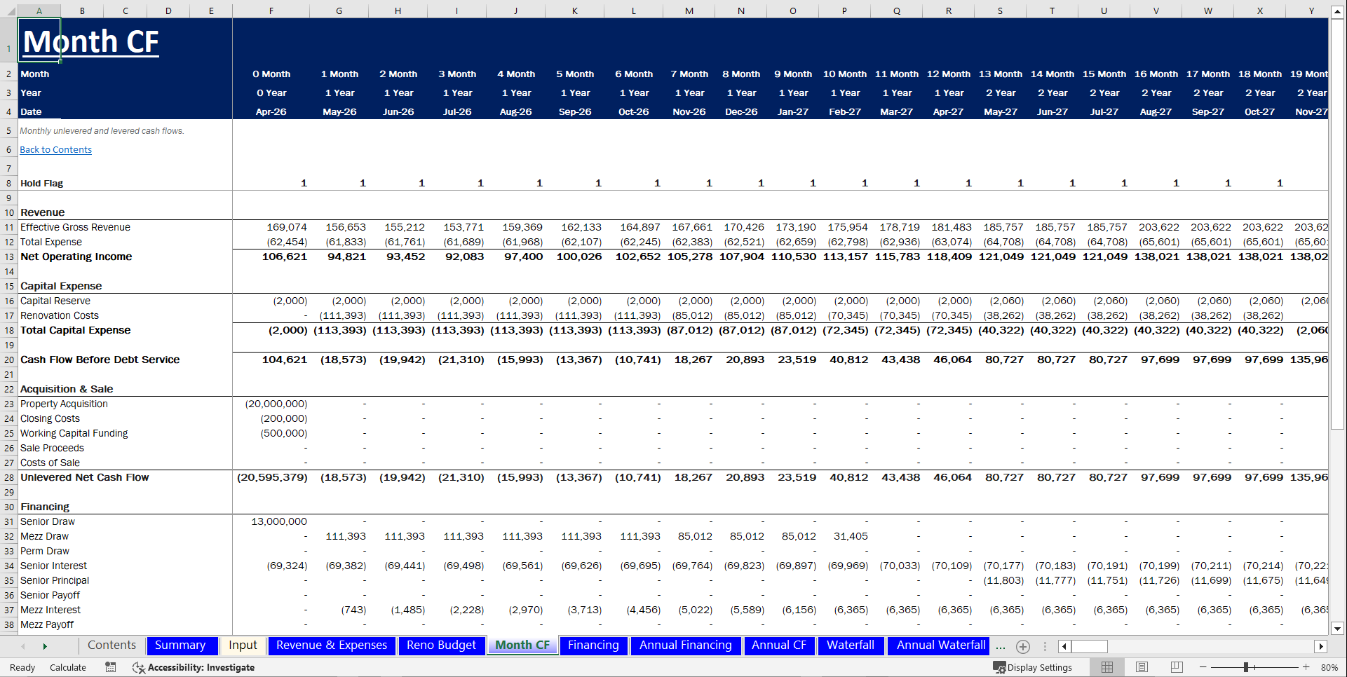 Real Estate - Student Accommodation Acquisition Pro-forma (Excel template (XLSX)) Preview Image